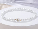 Dainty Faux Pearl Bead Initial Bracelet for Women Pi-Mart