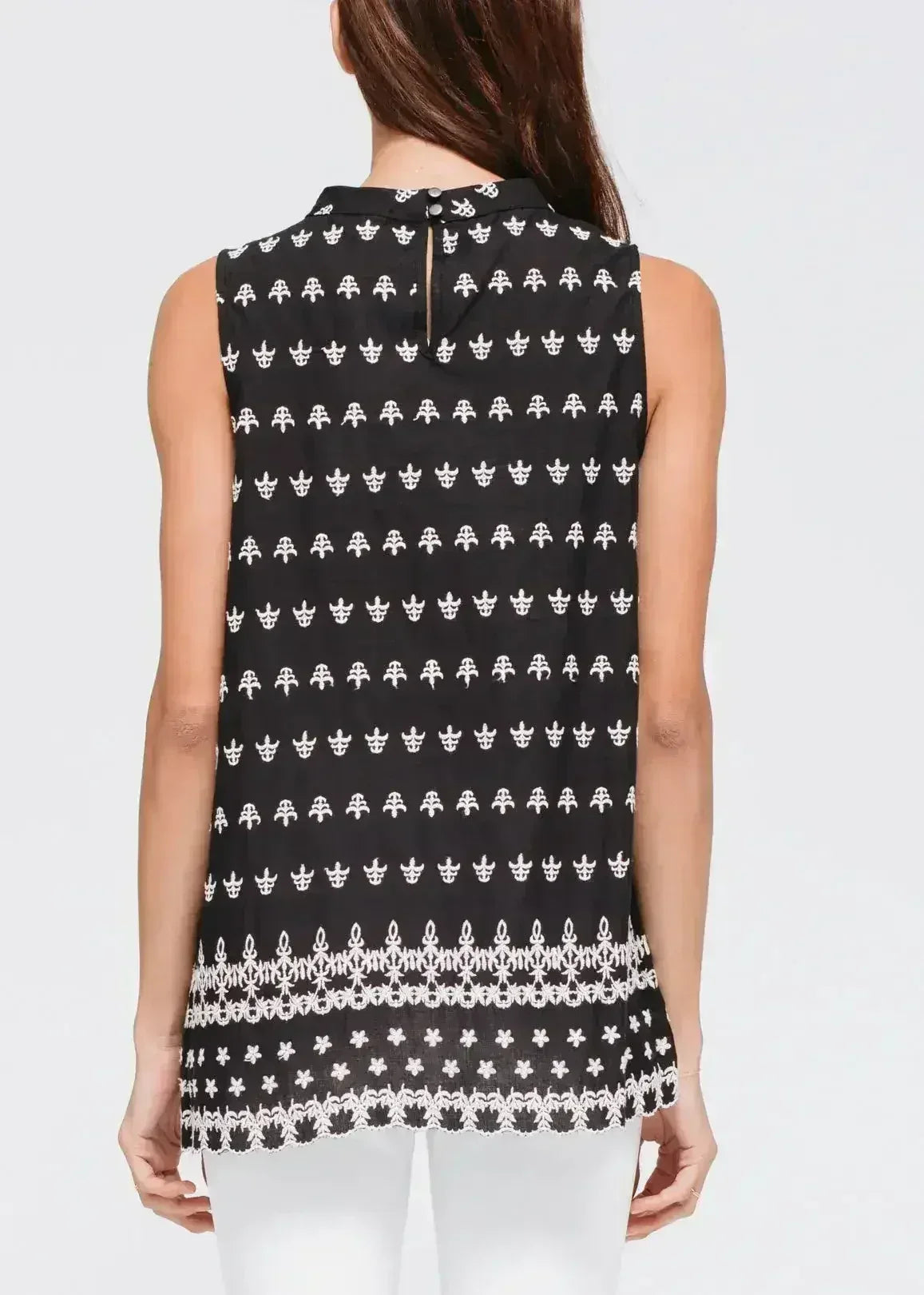 Women's Sleeveless Crochet Trim Top - SJB-DIAMOND ELITES