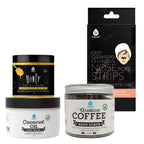 Pursonic Pamper & Glow Gift Bundle (6 pack Deep Cleansing Charcoal Nose Pore Strip, 100% Natural Arabica Coffee Body Scrub 14 Oz, 100% Natural Coconut Oil Hair Mask 10 Oz and Honey Facial Mask 8 Oz) Lootquake LLC