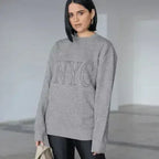 Oversized Logo NYC Grey Sweatshirt - Cotton Blend | Femstylo - SJB-DIAMOND ELITES