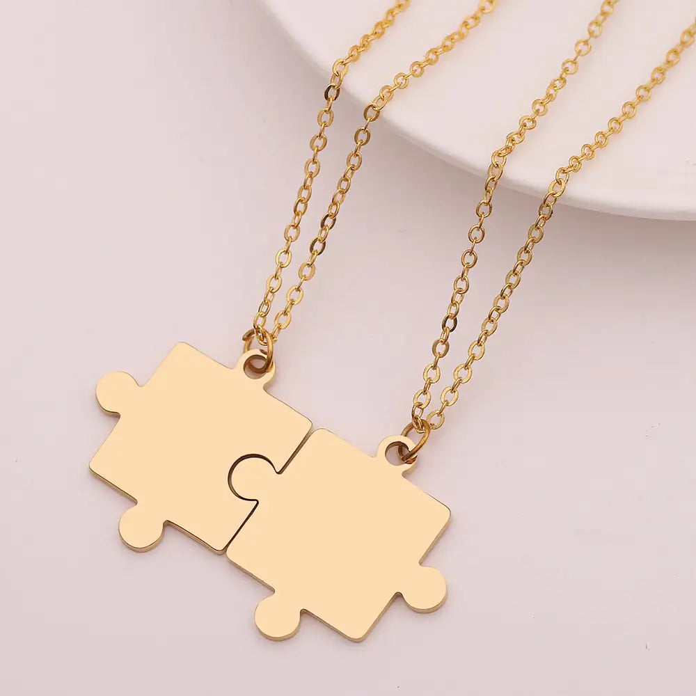 Matching Puzzle Piece Pendant Necklaces Lootquake LLC