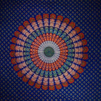 Navy Blue Peacock Mandala Tapestry Cotton Wall Hanging