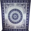 Navy Blue Tigers And Elephants Majestic Wall Tapestry