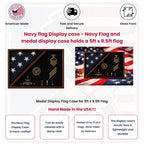 Navy flag Display case - Navy Flag and medal display case holds a 5ft x 9.5ft flag The Military Gift Store
