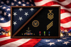 Navy flag Display case - Navy Flag and medal display case holds a 5ft x 9.5ft flag The Military Gift Store