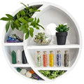 Ella & Emma Wooden Moon Shelf for Crystals - Crescent Moon Crystal Shelf Crystal Storage & Wall Hanging Shelves for Bedroom Aesthetic Moon Phase Wall Decor & Crystal Display Shelf Pinewood White Lootquake LLC
