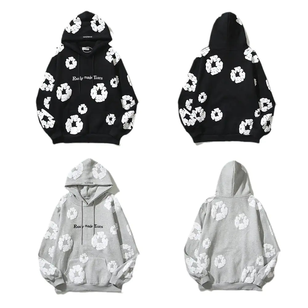 Printed Hoodie Colorful Cotton Long Sleeved Sweater Pi-Mart