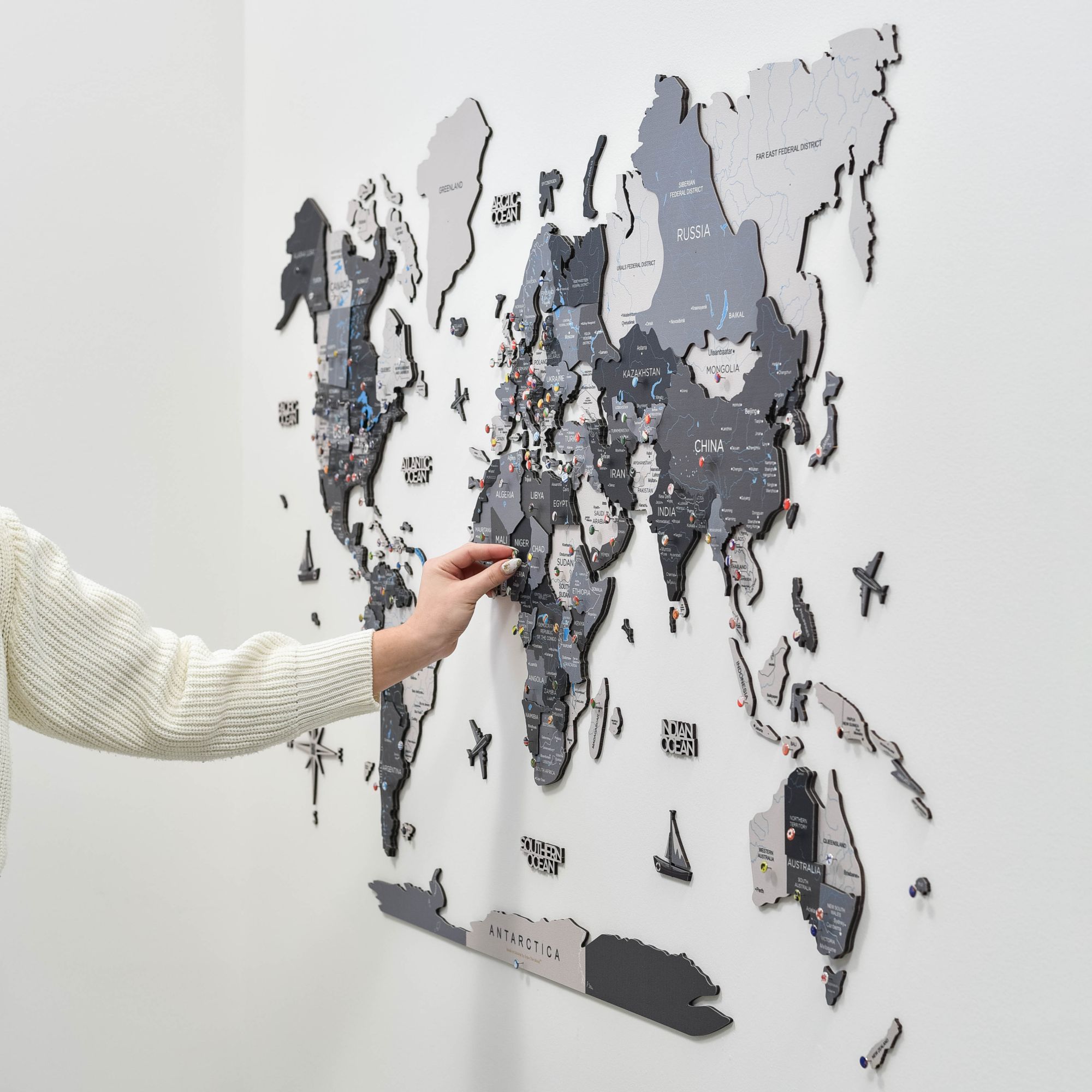 3D Wooden World Map Nordik Enjoy The Wood