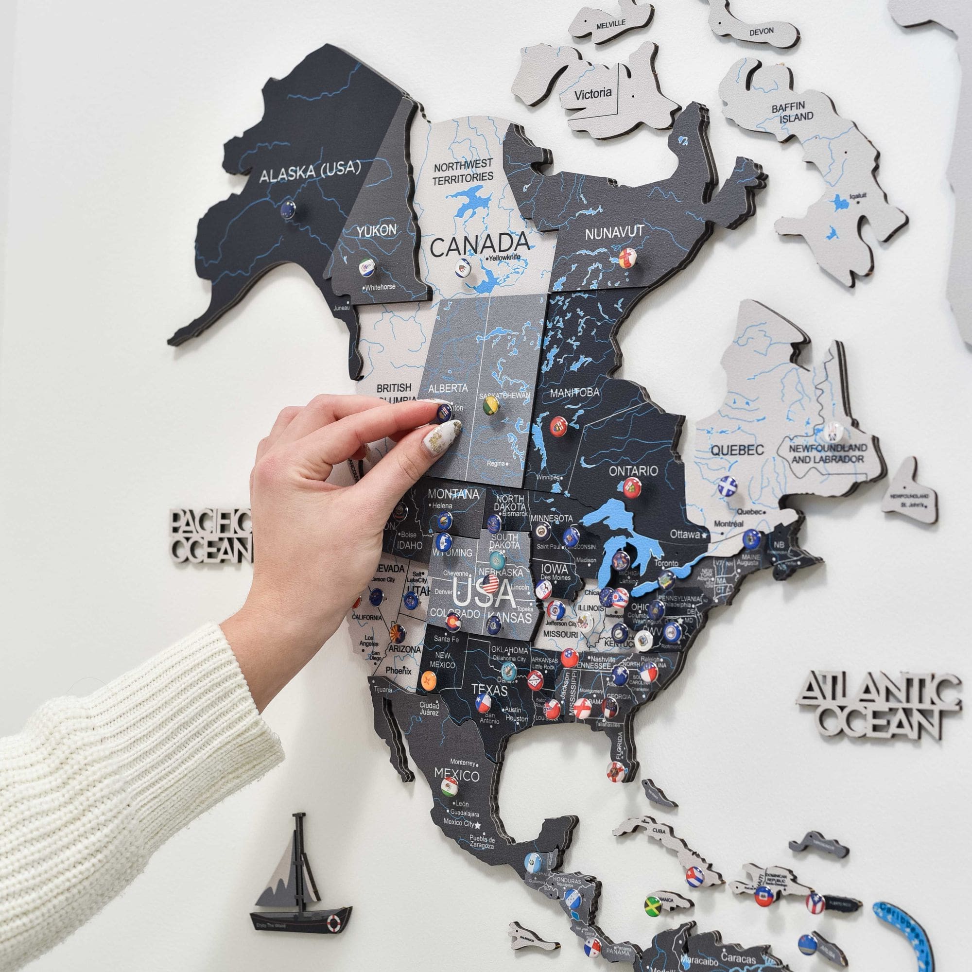 3D Wooden World Map Nordik Enjoy The Wood