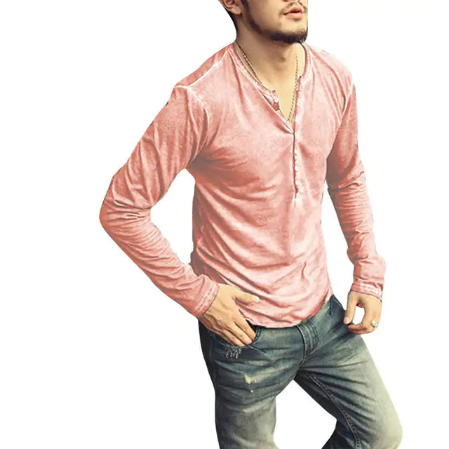 Tee Shirt V-Neck Long Sleeve Pi-Mart