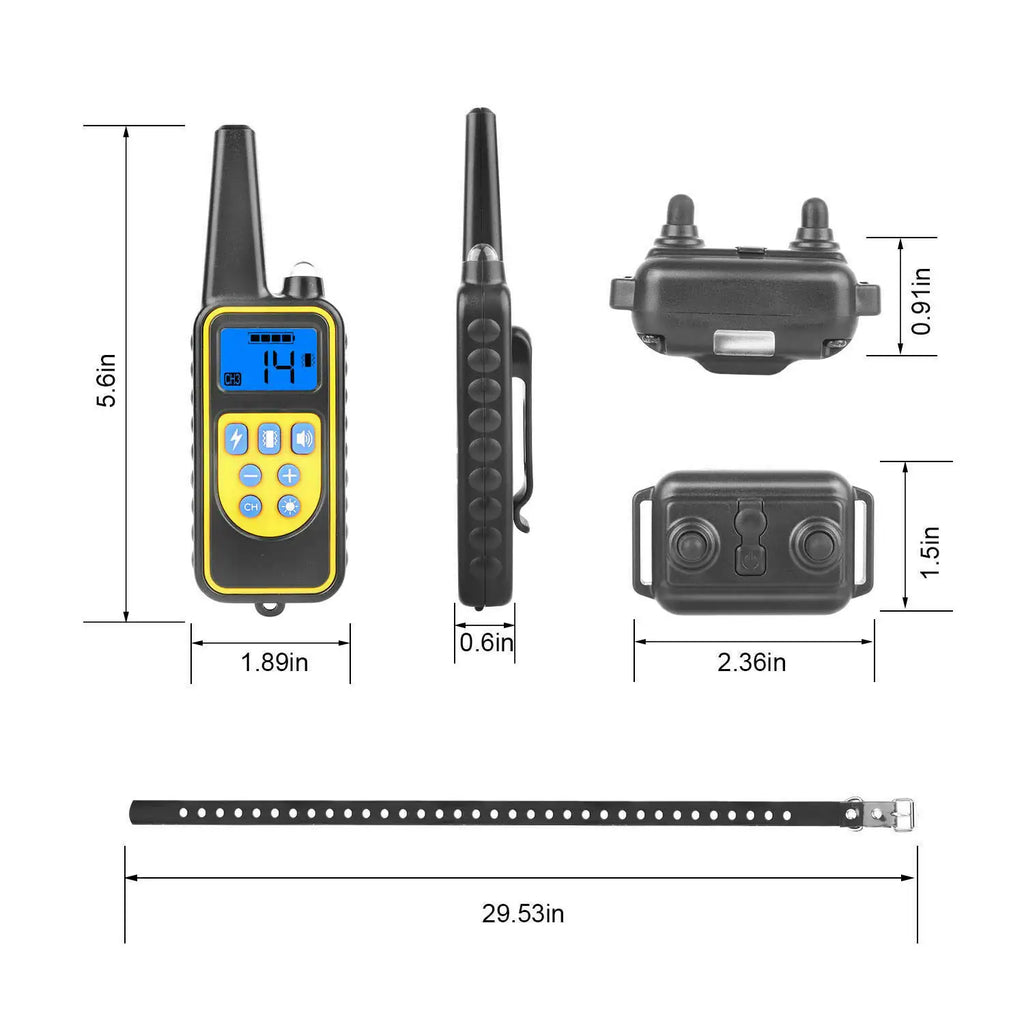 2700 FT Remote Dog Shock Training Collar Rechargeable Waterproof LCD Pet Trainer Pi-Mart