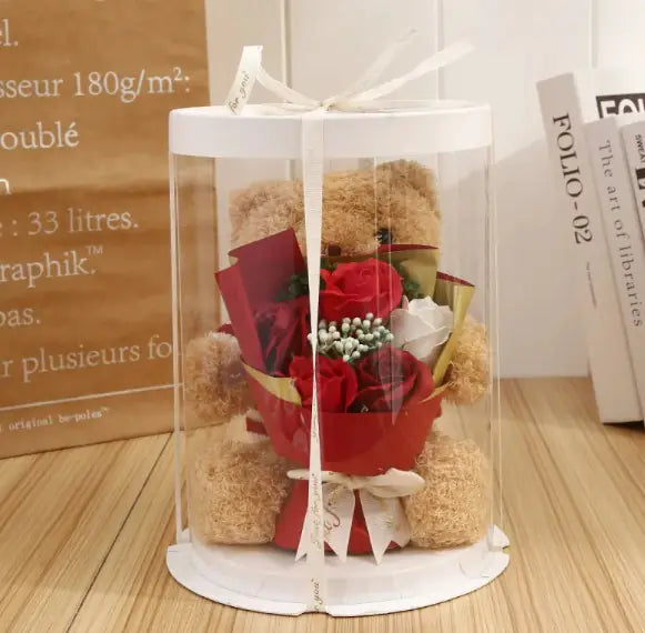 Bear w/Flower Gift Box Pi-Mart