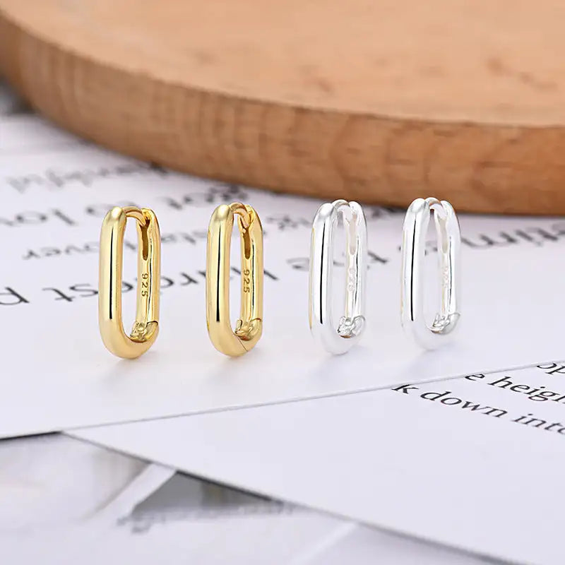 European And American Entry Lux U-shaped Earrings Female Simple Solid Lootquake LLC