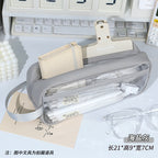 Transparent pencil case, portable tote storage bag, waterproof large-capacity stationery storage box. - SJB-DIAMOND ELITES