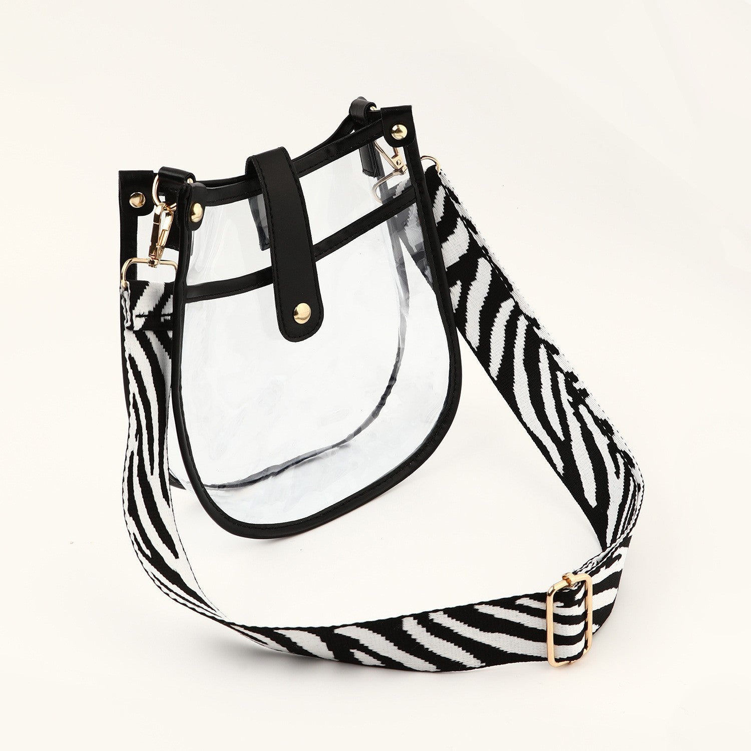 Women's bag large capacity transparent PVC crossbody bag, fashionable magnetic buckle single shoulder retro small crossbody - SJB-DIAMOND ELITES