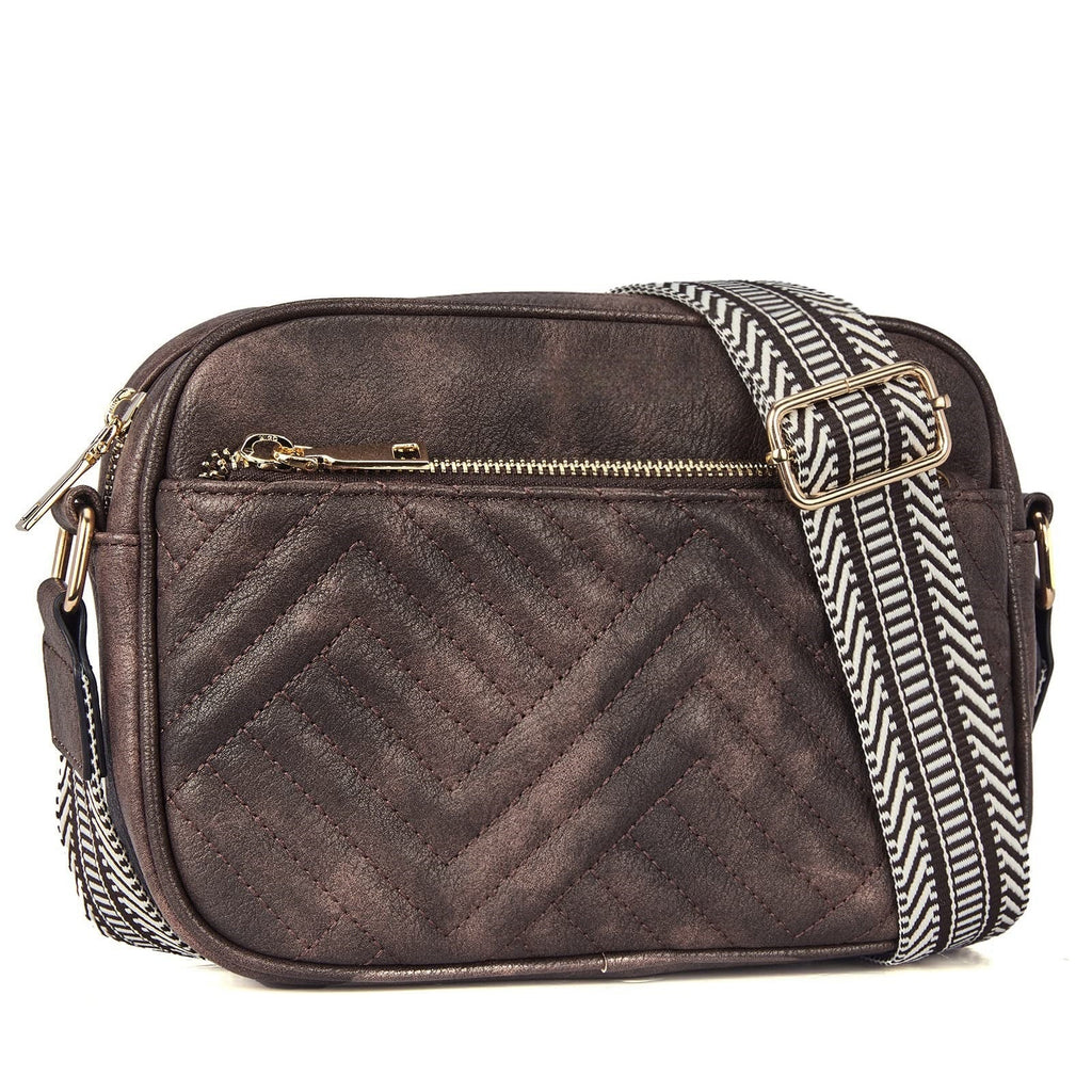 Vintage popular embroidered grid small women crossbody bag,Small Crossbody Purse for Women Triple Zip, - SJB-DIAMOND ELITES