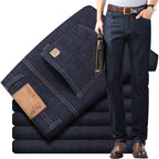 Thin Summer Cotton Elastic Ice Silk Quality Mid-high Waist Jeans Lootquake LLC