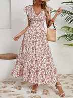 Printed French dress floral dress
