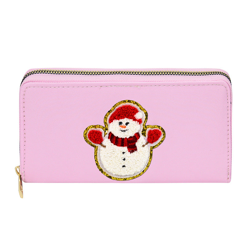 Women's alphabet embroidered wallet, long coin purse, nylon zipper ticket holder, multi-function card bag - SJB-DIAMOND ELITES