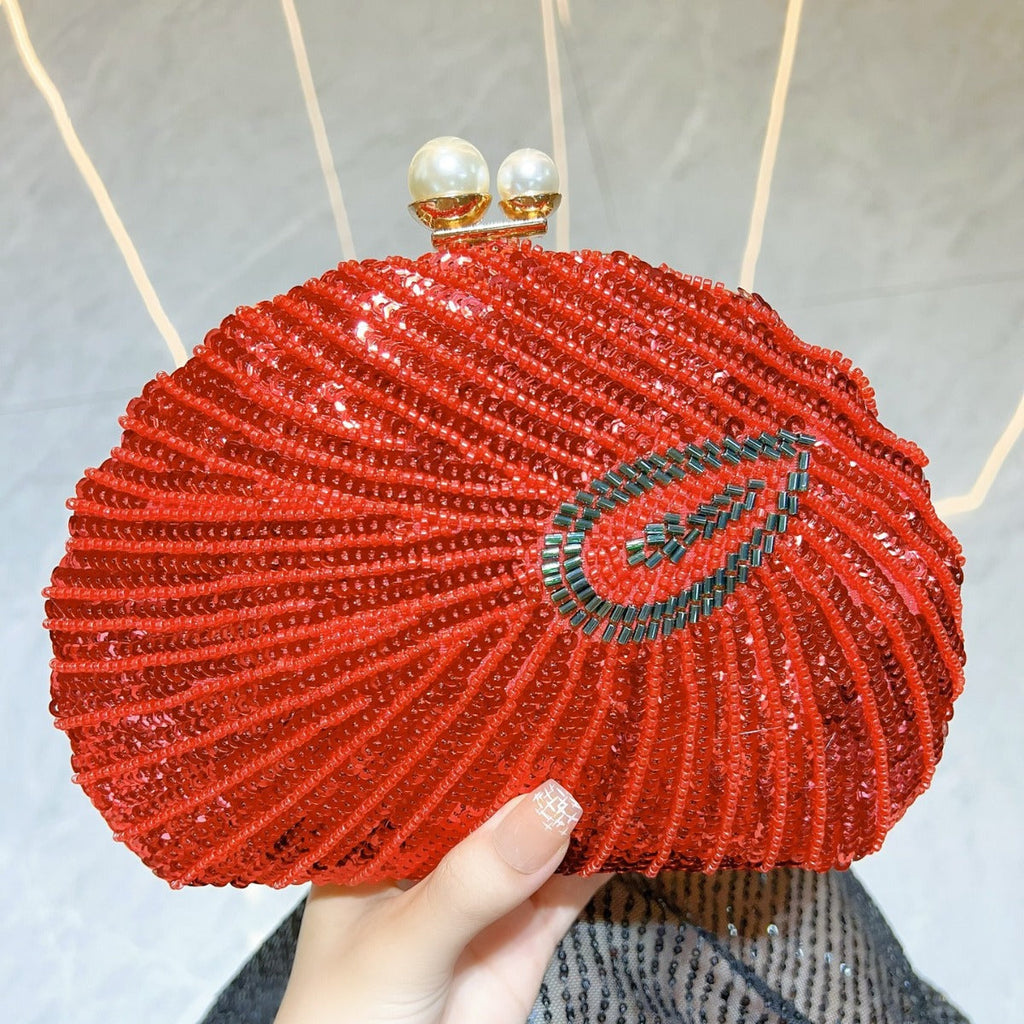 Elegant Retro Craft Beaded Evening Bag – Stylish Clutch Purse for Prom, Party, and Special Occasions – Perfect Prom Bags Clutches with Sparkling Beadwork - SJB-DIAMOND ELITES