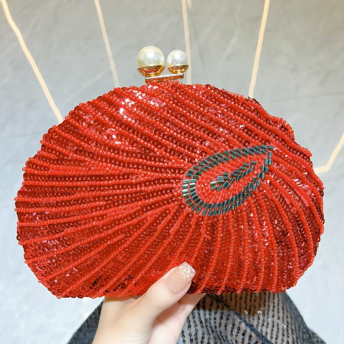 Elegant Retro Craft Beaded Evening Bag – Stylish Clutch Purse for Prom, Party, and Special Occasions – Perfect Prom Bags Clutches with Sparkling Beadwork - SJB-DIAMOND ELITES