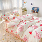 Four-piece Set Sanding Skin Bed Sheet Quilt Cover Pi-Mart