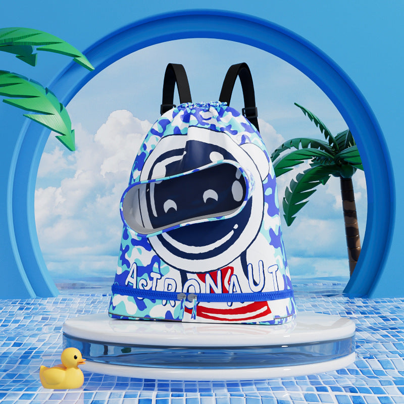 Children's swimming bag, wet and dry separation toilet bag, large-capacity swimming storage bag, beach storage bundle backpack. - SJB-DIAMOND ELITES