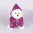 Dog Hooded Sweater Plaid Pet Clothes Pi-Mart