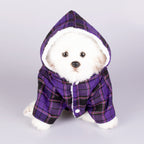 Dog Hooded Sweater Plaid Pet Clothes Pi-Mart