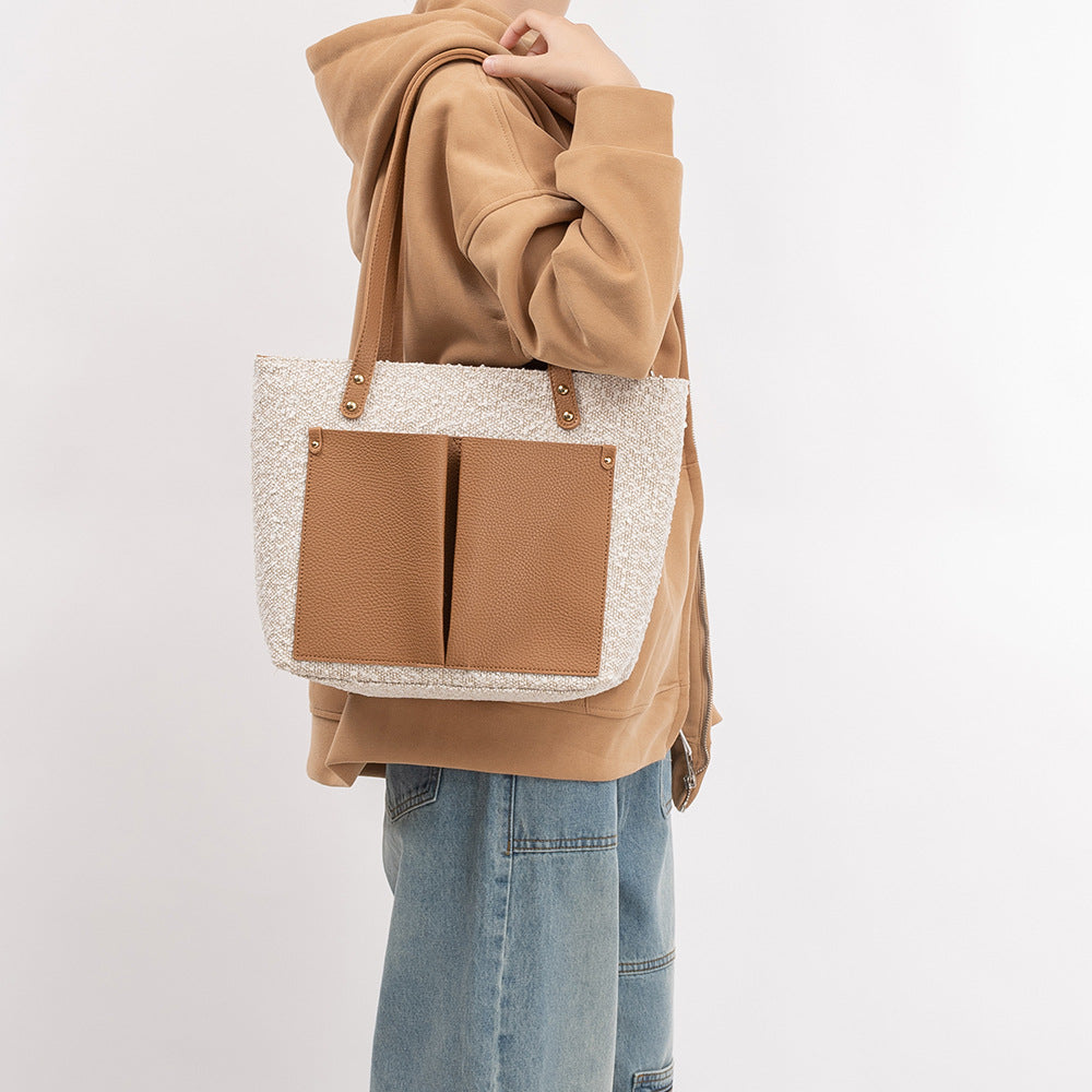 Large capacity handbag, bag for women pu, tote bag, retro commuter shoulder bag for women - SJB-DIAMOND ELITES
