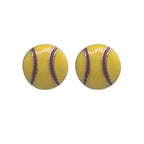 Rhinestone Football & Rugby Earrings for Women - Sparkling Sports Fan Dangle Drop Stud Earrings