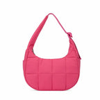 Nylon bag large capacity women's armpit bag, down bag versatile shoulder bag, solid color silk cotton handbag, puffer bag hobo - SJB-DIAMOND ELITES