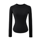 Hourglass Waist Long Sleeve T-Shirt beige