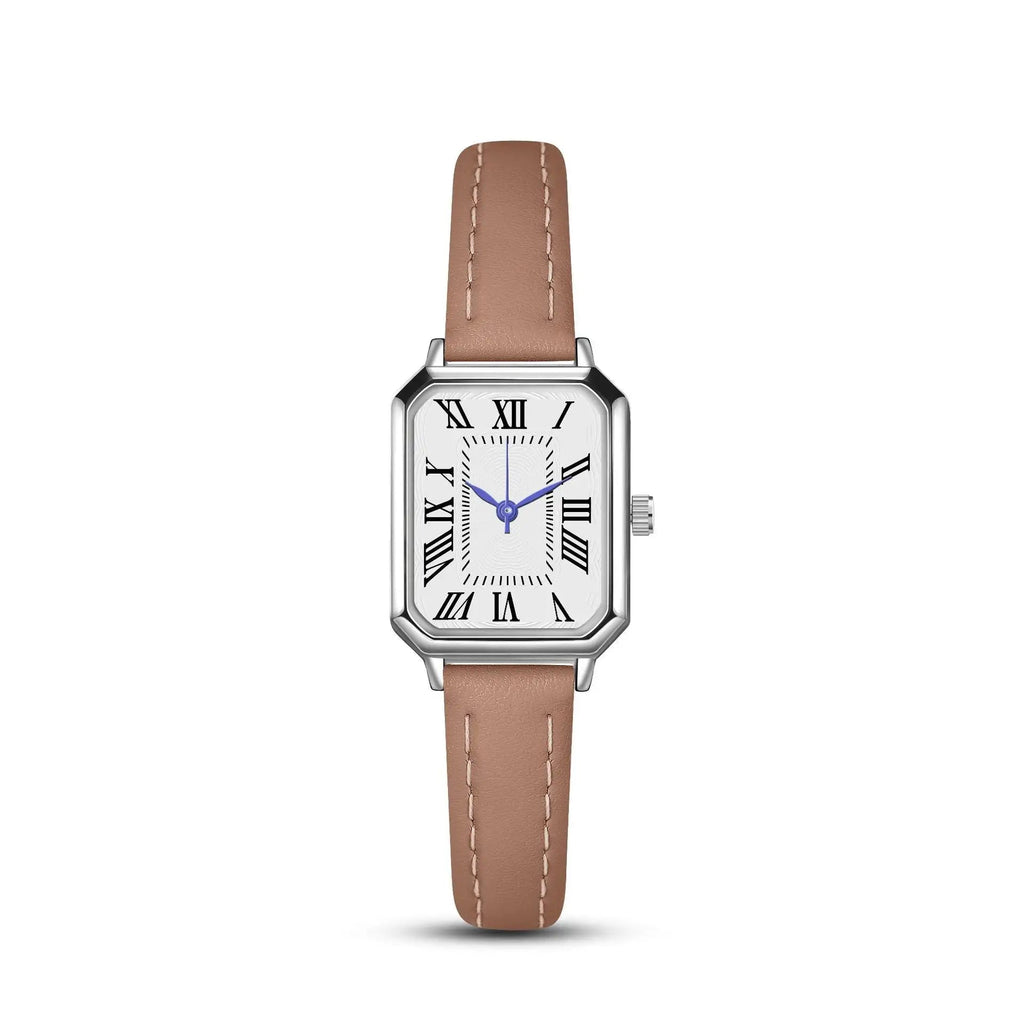 Artistic Silver Case Square Thin Strap Roman Women's Quartz Watch Lootquake LLC