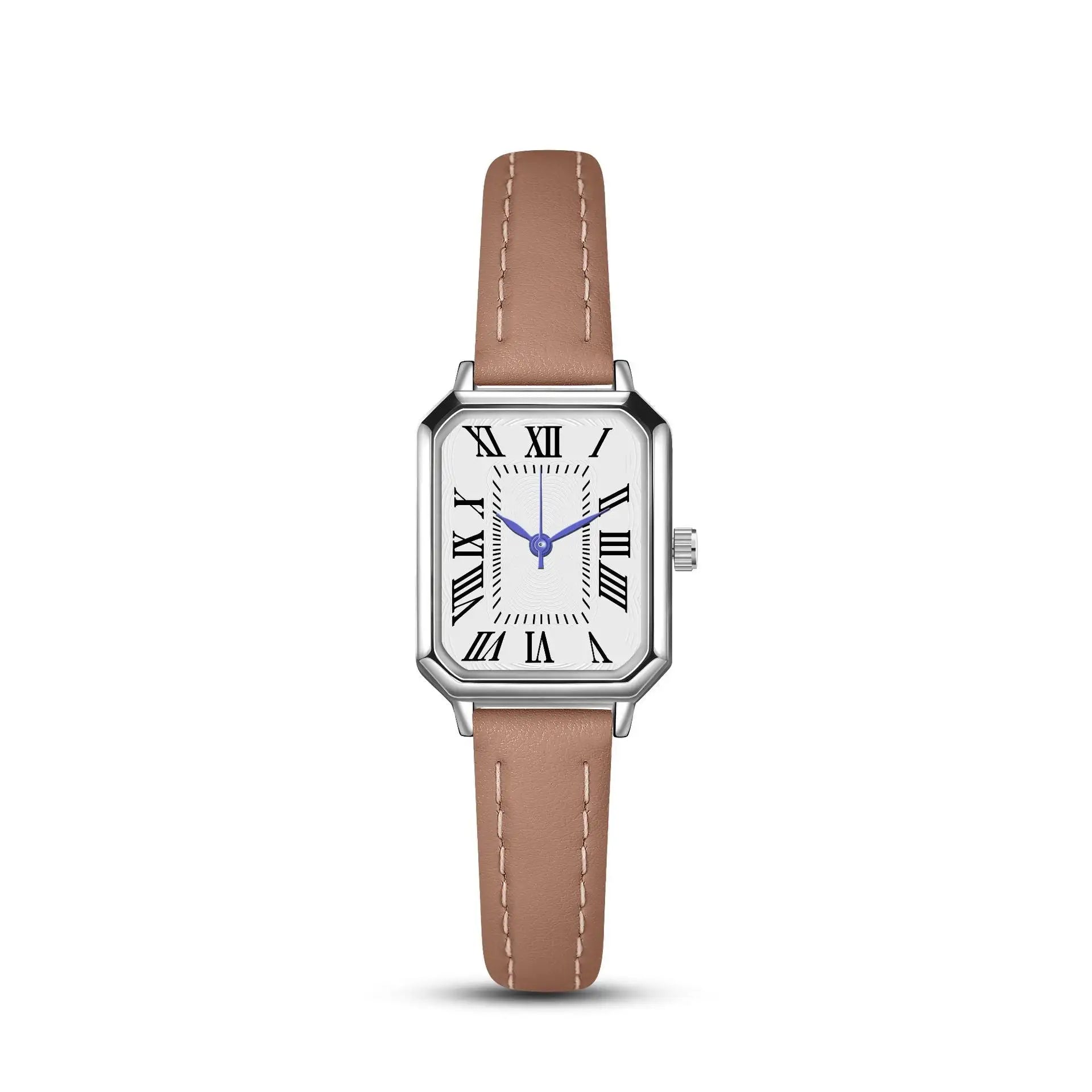 Artistic Silver Case Square Thin Strap Roman Women's Quartz Watch Lootquake LLC