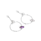 925 Sterling Silver Color December Birthday Stretch Chain Ring Pi-Mart