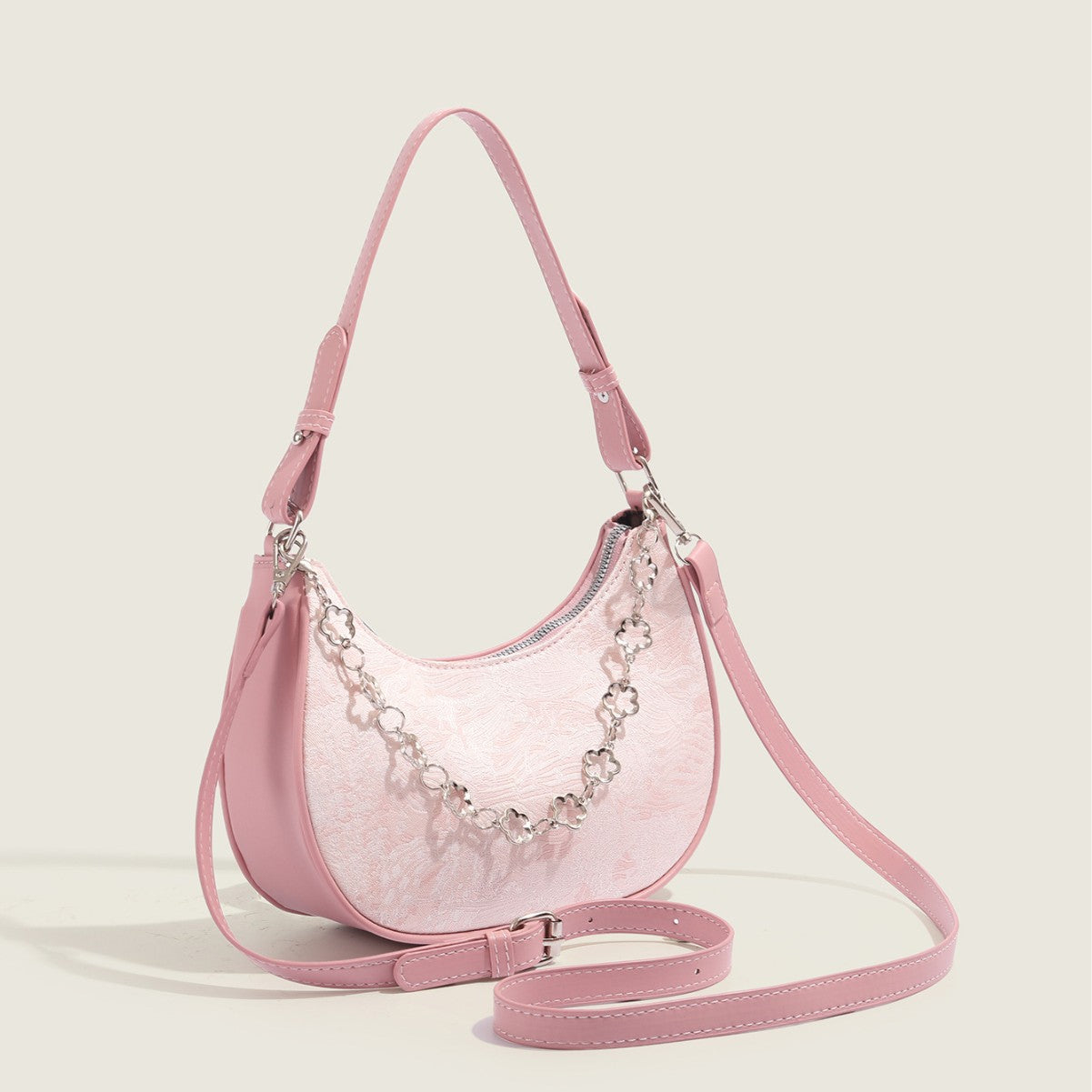Women hobo bag, armpit bag, autumn fashion design shoulder bag, crossbody small shoulder bag pink for girls - SJB-DIAMOND ELITES