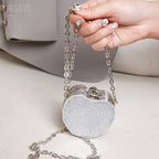 Elegant Mini Double Sided Rhinestone Purse – Heart Shaped Acrylic Mirror Bag, Trendy Mini Lipstick Purse for Prom, Party, and Wedding Events – Stylish evening Prom Bags Clutch - SJB-DIAMOND ELITES