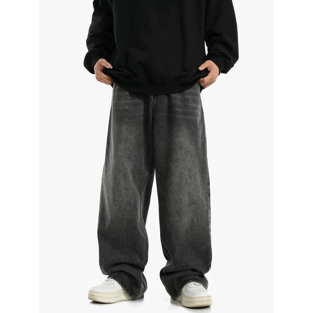 Vintage Smoky Gray Elastic Waist Jeans For Men And Women Lootquake LLC