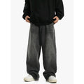 Vintage Smoky Gray Elastic Waist Jeans For Men And Women Lootquake LLC