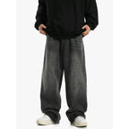 Vintage Smoky Gray Elastic Waist Jeans For Men And Women Lootquake LLC