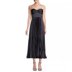 Satin Pleated Tube Dress