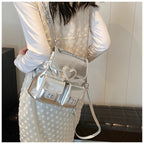 Love pattern women's backpack, versatile chain backpack, fashion travel small backpack purse women - SJB-DIAMOND ELITES