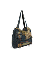 Large capacity hobo shoulder tote bag, Spice Girl bag women's old retro shoulder bag, washed denim bag, casual women's bag - SJB-DIAMOND ELITES