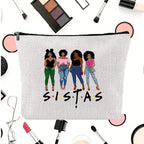 Linen printed cosmetic bag, cosmetic lipstick storage bag, small simple zipper evening clutch bag, - SJB-DIAMOND ELITES