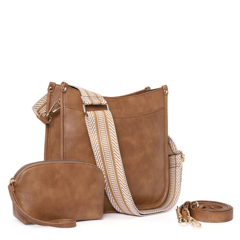 Fashion crossbody shoulder bag, versatile women's crossbody bag with two shoulder straps, small women crossbody bag, Small Crossbody Purse for Women Triple Zip, - SJB-DIAMOND ELITES