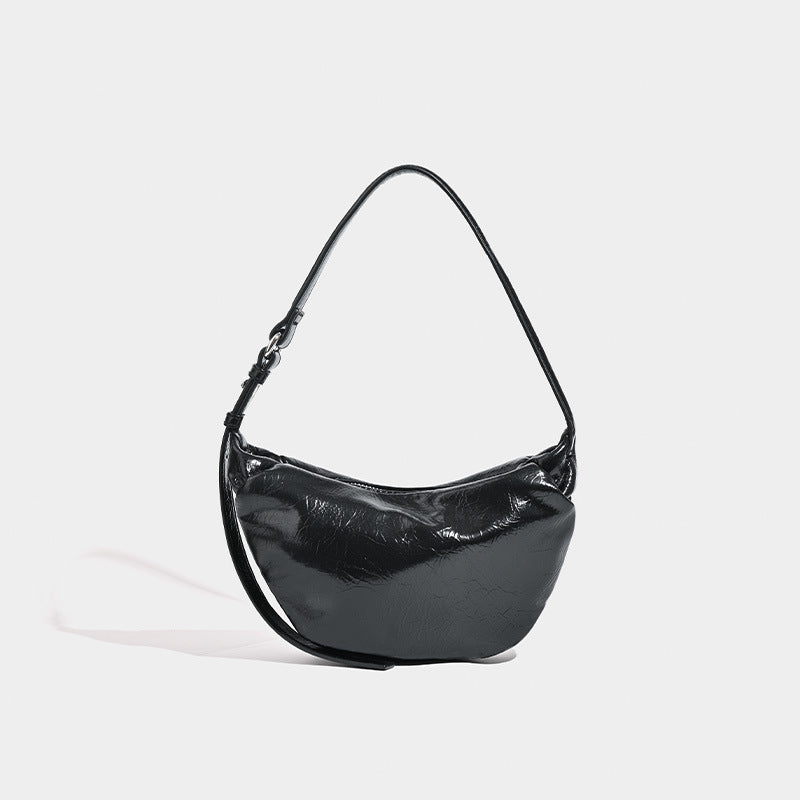 Retro red women's bag, pleated oval casual bag, shoulder bag, underarm bag, hobo bag for women - SJB-DIAMOND ELITES