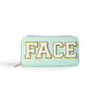 Women's alphabet embroidered wallet, long coin purse, nylon zipper ticket holder, multi-function card bag - SJB-DIAMOND ELITES