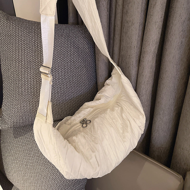 Nylon underarm shoulder crescent bag, hobo bag for women, French women underarm bag, crossbody bag lightweight - SJB-DIAMOND ELITES