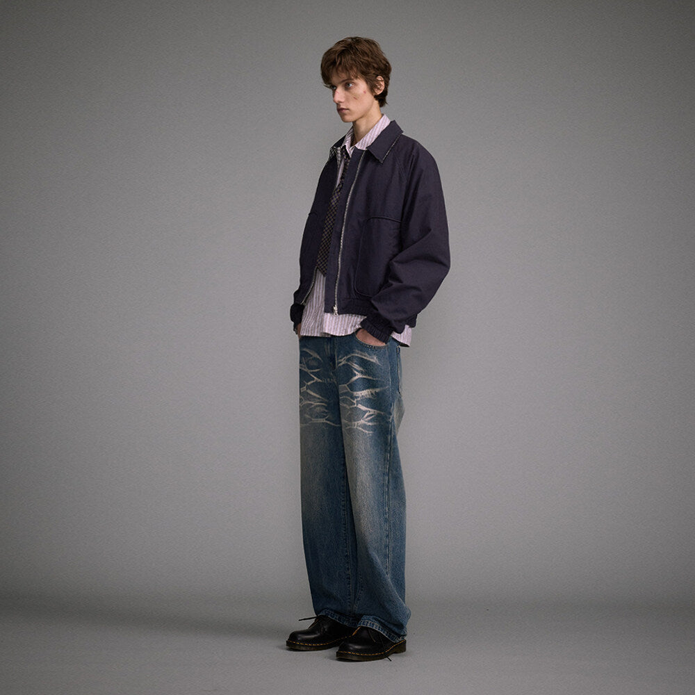 Washed Straight Jeans Men's Casual Long Pants Lootquake LLC